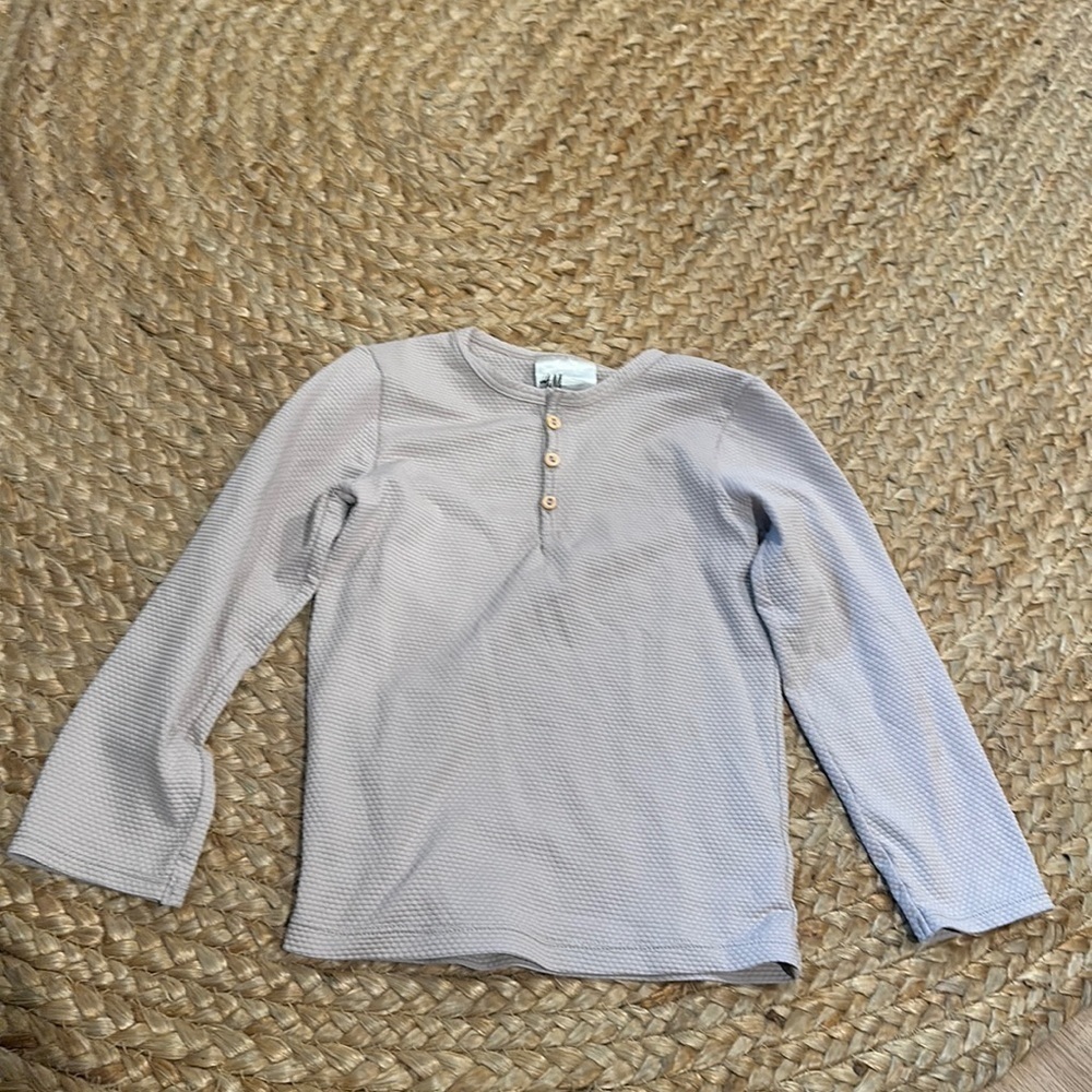 H&M Rashguard top 2/3 taupe gray kids